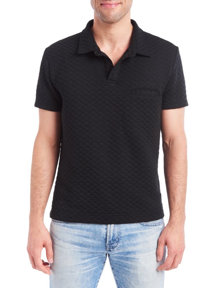 Текстурированная рубашка-поло вафельной вязки Pino By Pinoporte, черный