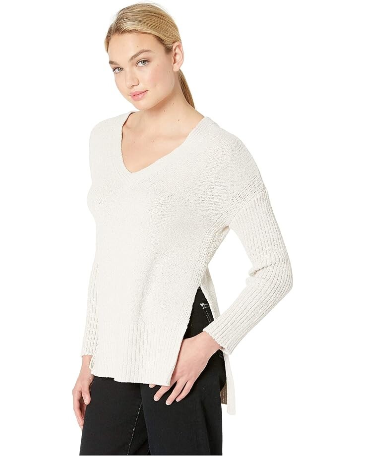 

Свитер Steve Madden Getting Warmer V-Neck Wide Ribbed Sweater, цвет Light Sand