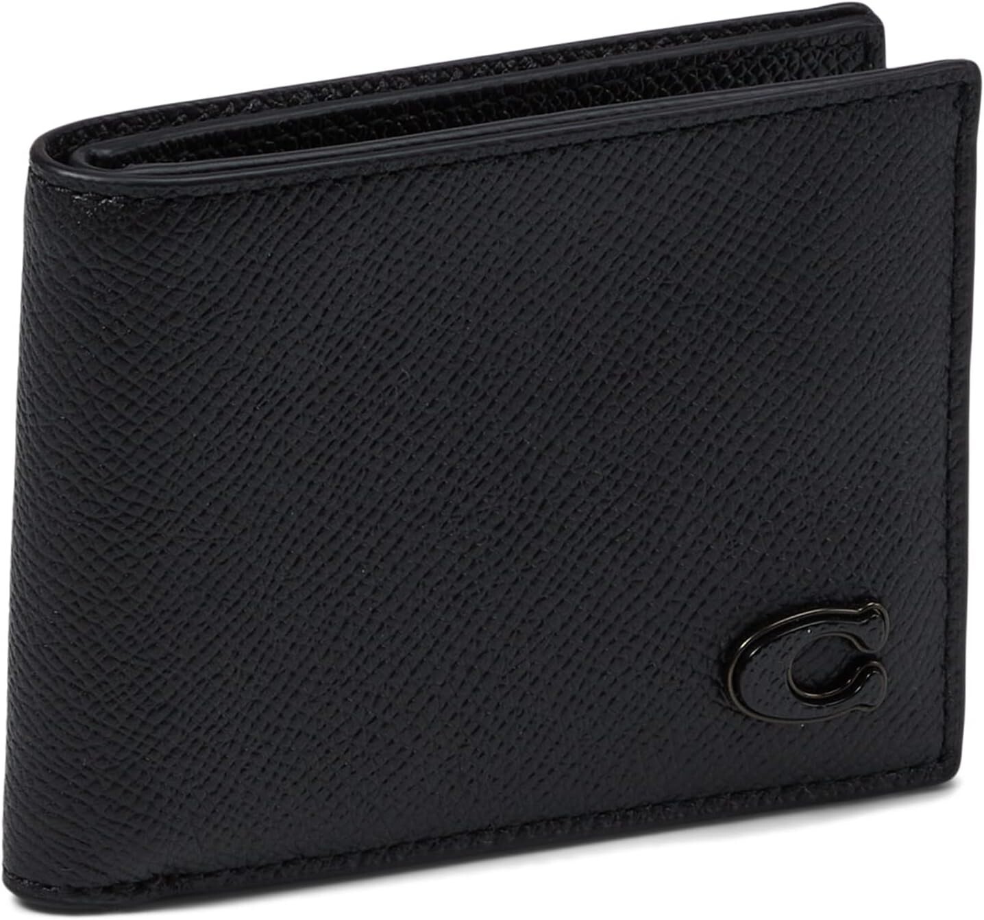 

Кошелек Slim Billfold in Cross Grain Leather COACH, черный