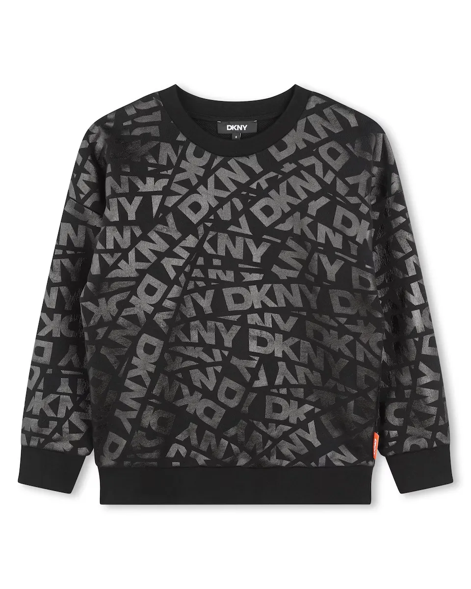 

Толстовка с круглым вырезом и монограммой DKNY, черный