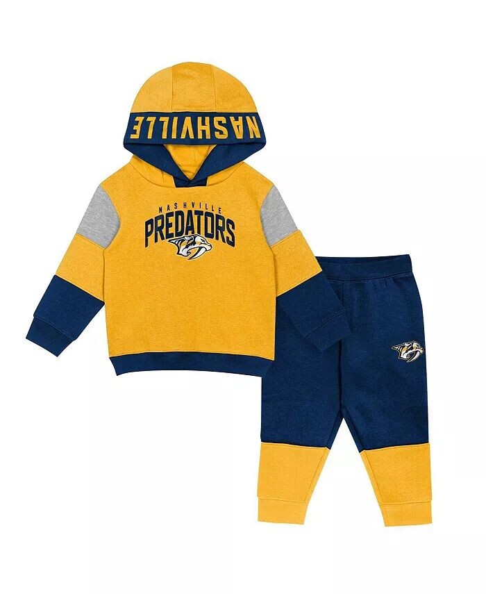 

Комплект из флисового пуловера с капюшоном и спортивными штанами Nashville Predators цвета золотого и темно-синего цвета для мальчиков и девочек для малышей Outerstuff, золотой