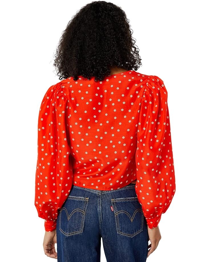 цена Блуза Levi's Premium Fawn Tie Blouse, цвет Enamel Orange