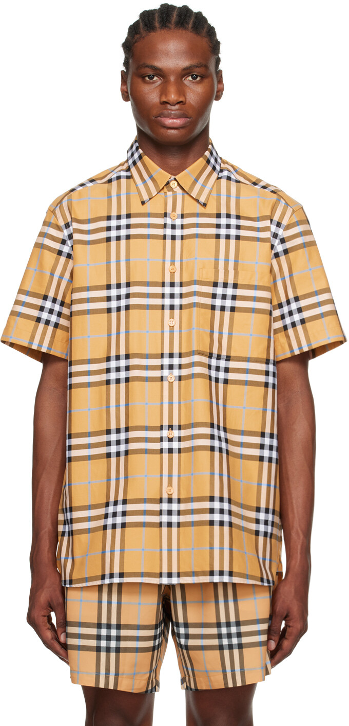 

Оранжевая рубашка в клетку Burberry