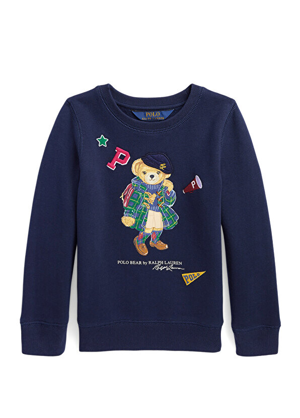 

Темно-синий свитшот для девочек с принтом плюшевых мишек Polo Ralph Lauren