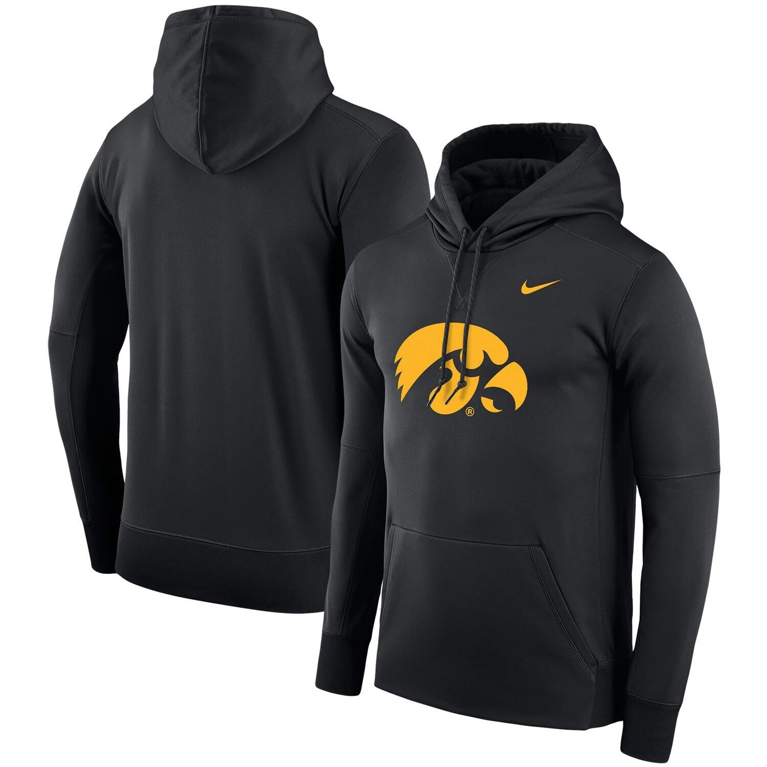 

Мужской черный пуловер с капюшоном Iowa Hawkeyes Performance Nike