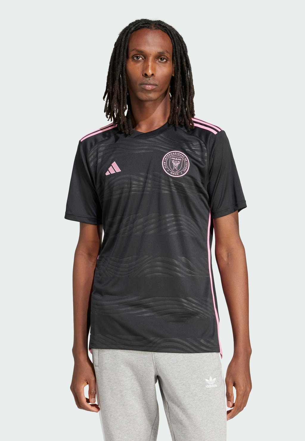 Футболка Inter Miami Adidas, цвет black bliss pink