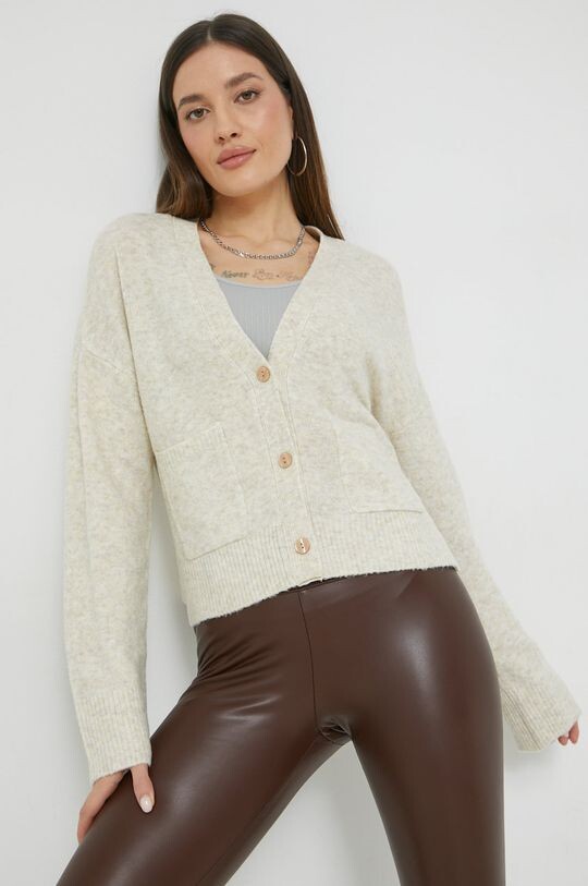 

Кардиган из смесовой шерсти Abercrombie & Fitch, бежевый