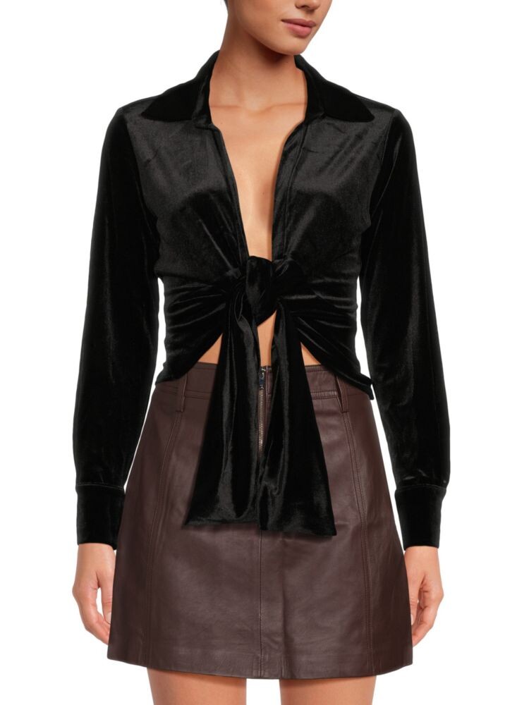 

Укороченный топ Cora с завязками спереди Reiss, черный