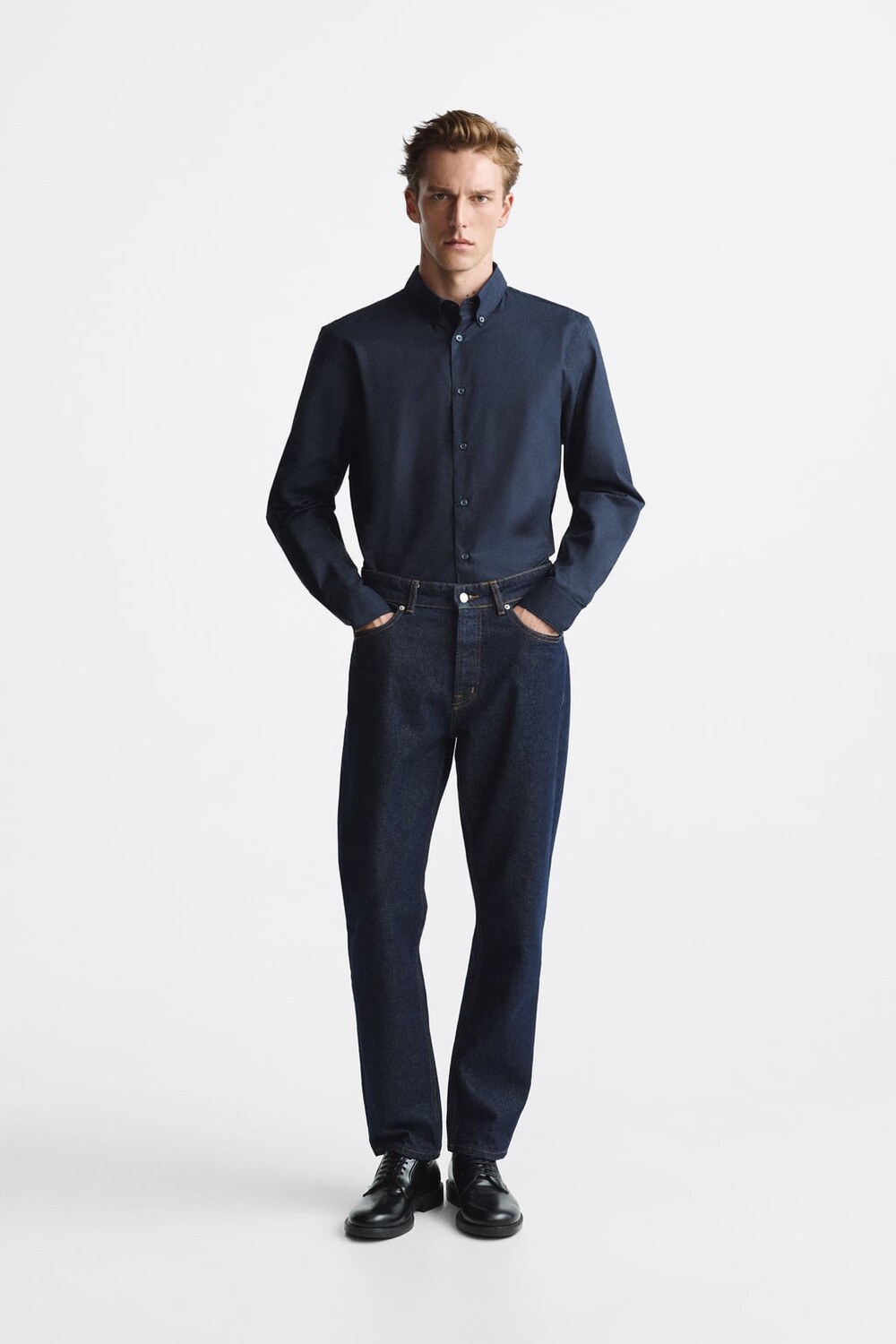 

Рубашка из таржа ZARA, синий