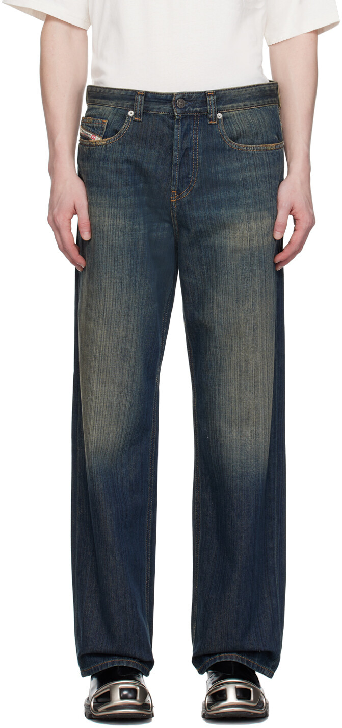 

Синие джинсы D-Macro 2001 года Diesel, цвет Dark blue