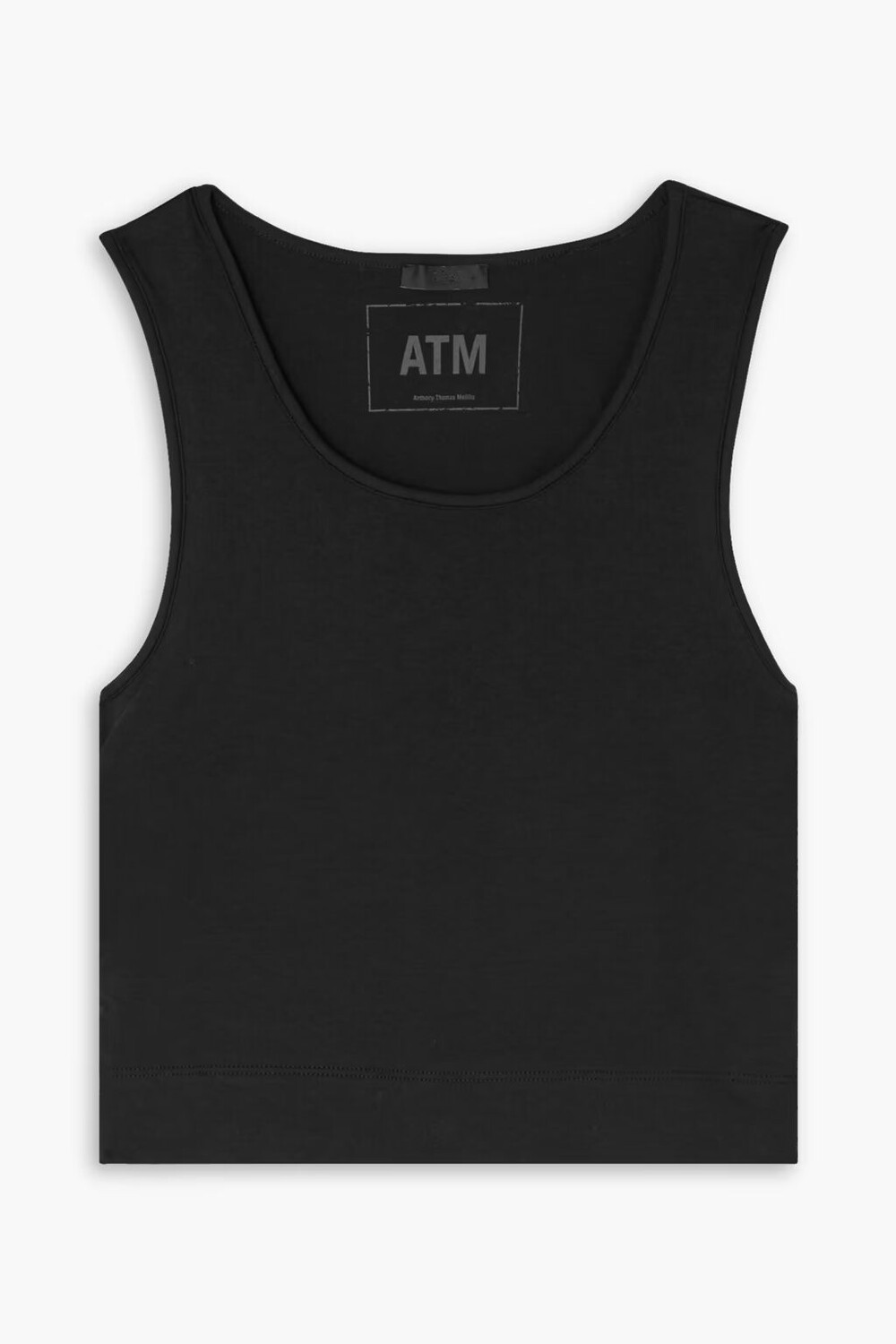 

Укороченная майка из хлопкового джерси Pima со сборками Atm Anthony Thomas Melillo, черный