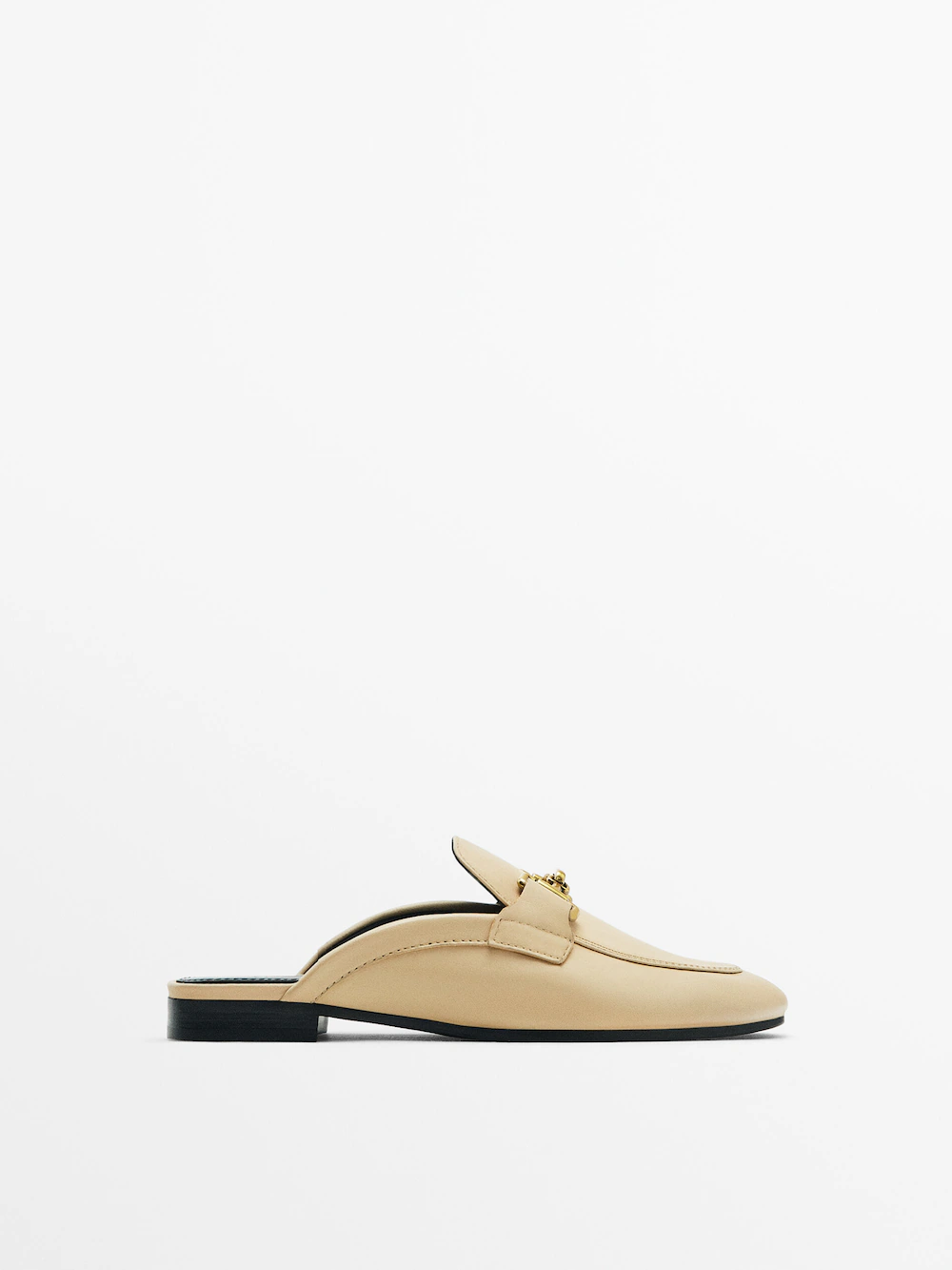 

Кожаные лоферы Massimo Dutti, кремовый