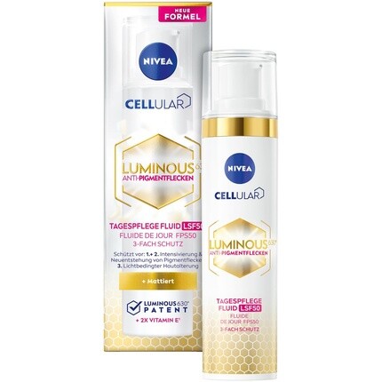 

NIVEA Cellular LUMINOUS630 Флюид для дневного ухода против пигментных пятен, 40 мл, с SPF 50 и витамином Е