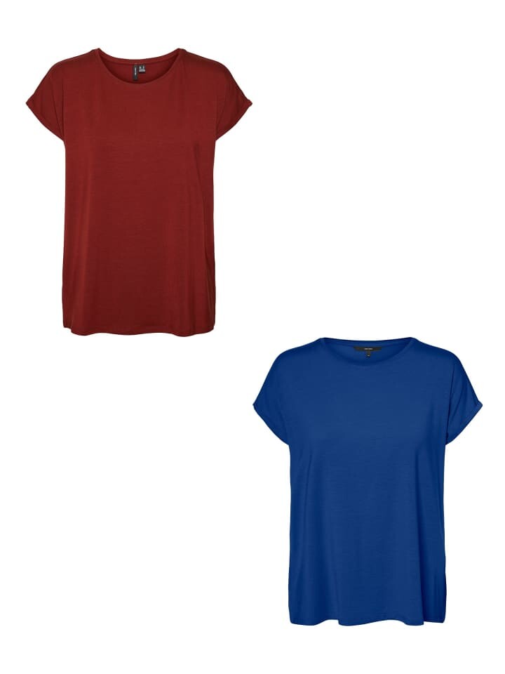 

Футболка Vero Moda Einfarbiges Stretch Oberteil, цвет rot-blau
