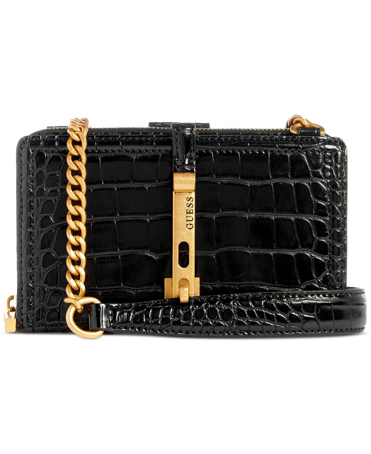 

Миниатюрное плечо через плечо James Girlfriend с тремя отделениями GUESS, черный
