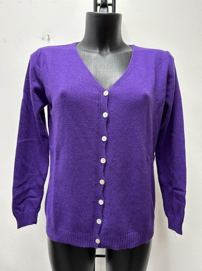 

Кардиган из смесового кашемира с пуговицами, фиолетовый