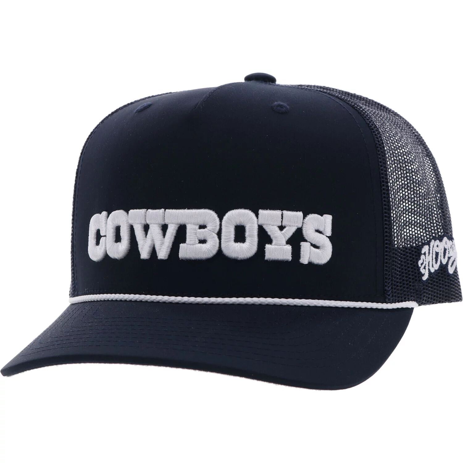 

Мужская регулируемая шляпа темно-синего цвета HOOey Dallas Cowboys Wordmark Rope Trucker