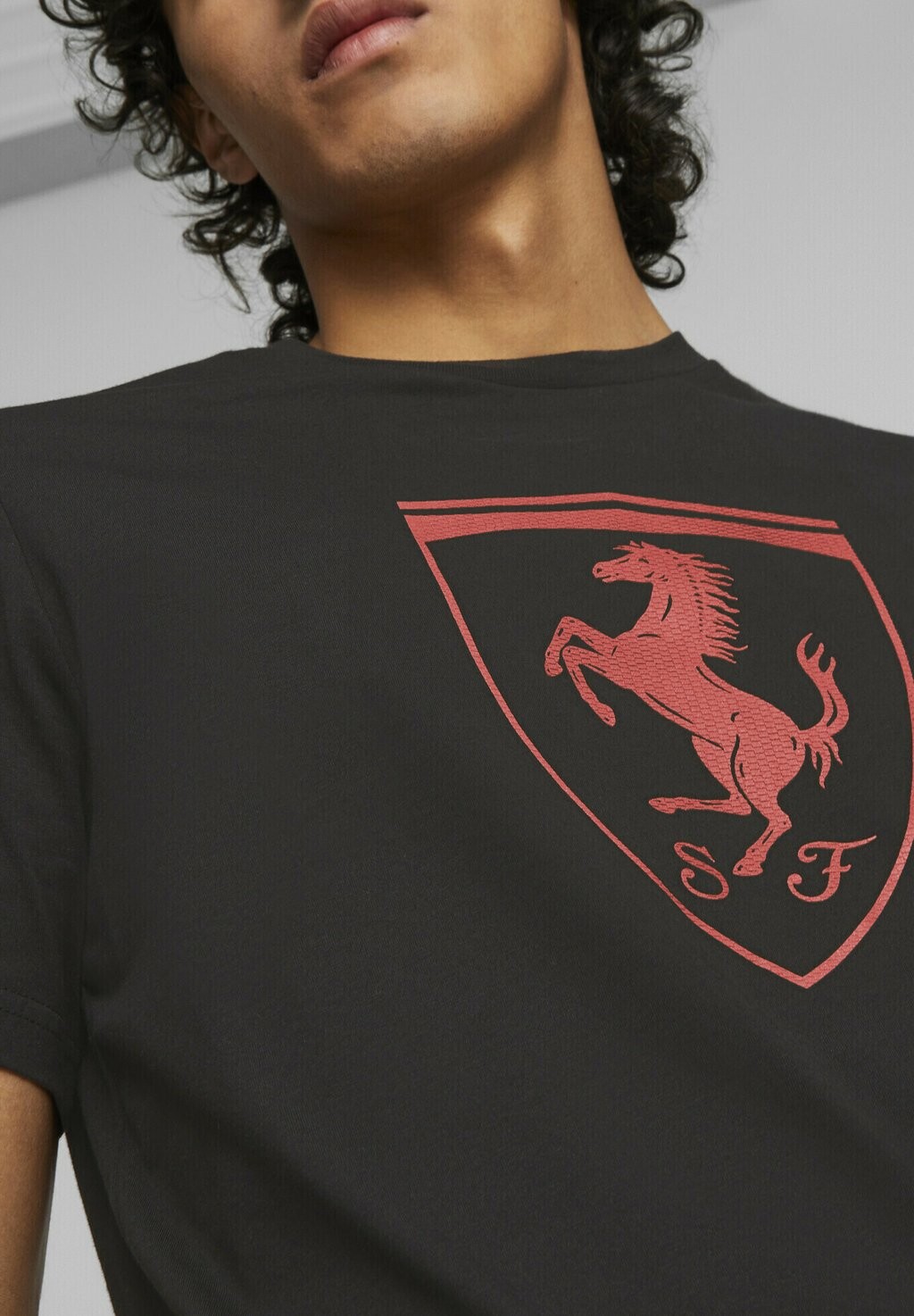 

Футболка с принтом Scuderia Ferrari Race Big Shield Motorsport Puma, черная