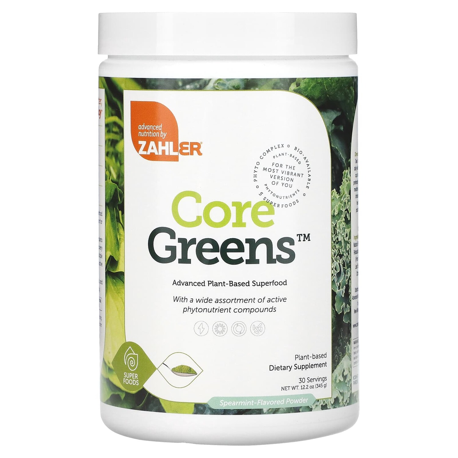

Core Greens, растительный суперфуд с улучшенной формулой, 345 г (12,2 унции), Zahler