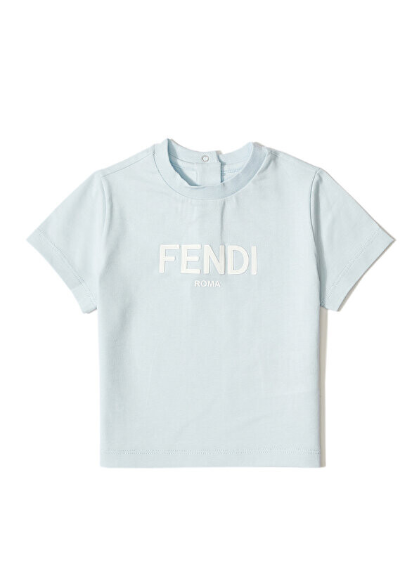

Синяя детская футболка унисекс с логотипом Fendi