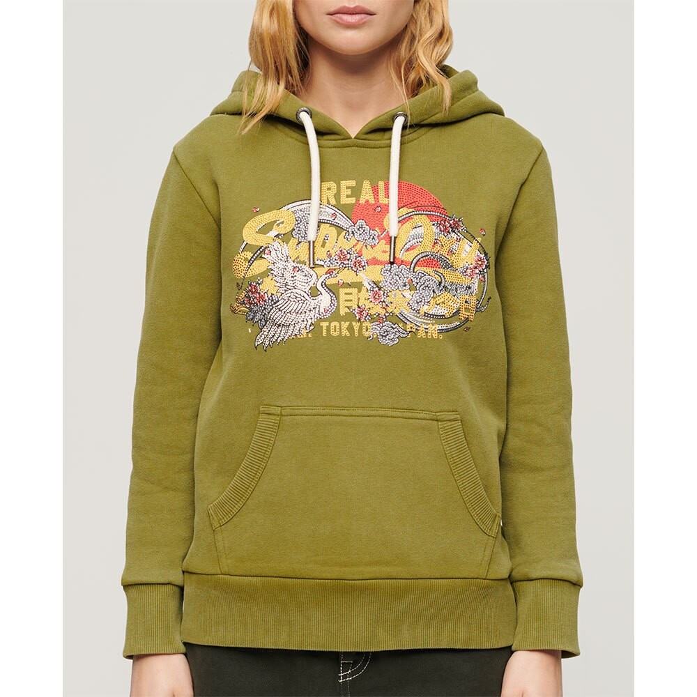 

Худи Superdry Tokyo Vl Graphic, зеленый