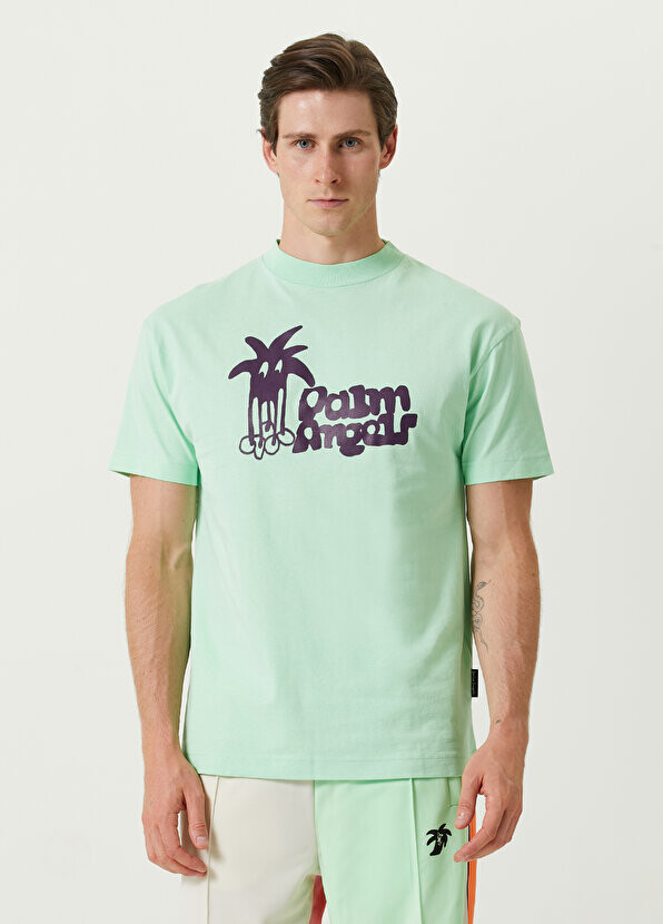 

Зеленая футболка с логотипом Palm Angels, Зеленый