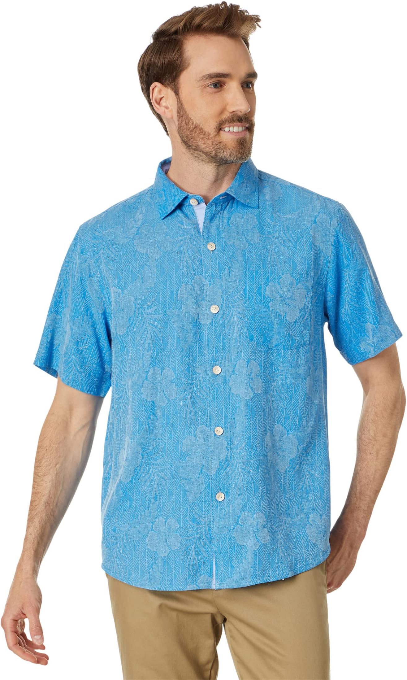 Рубашка Hibiscus Jungle Tommy Bahama, цвет Blue Canal