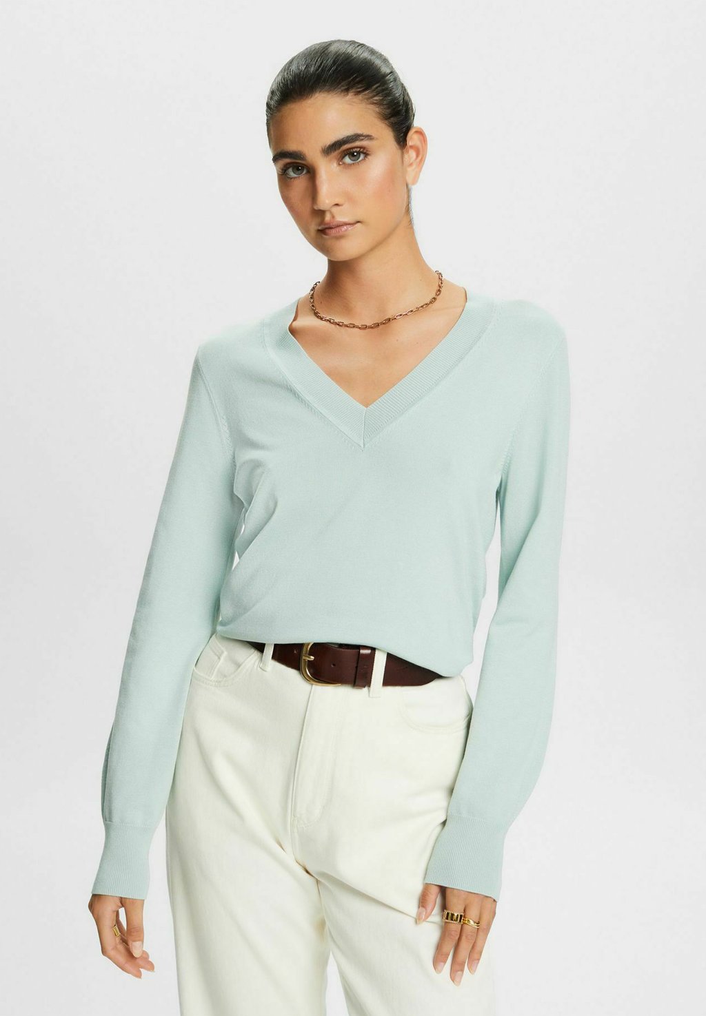 Вязаный свитер Esprit Collection, цвет light aqua green