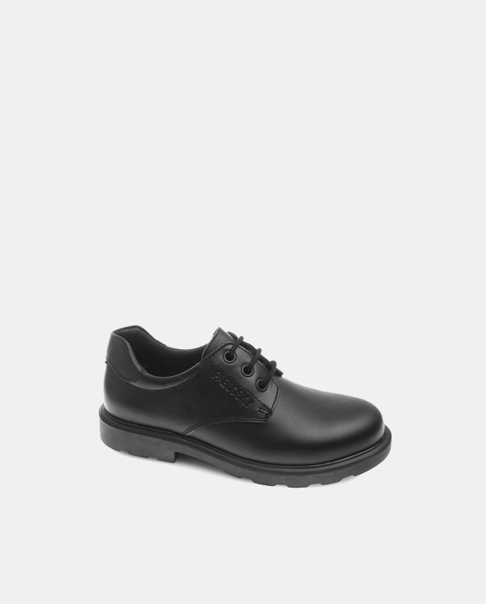 цена Черные кожаные туфли для мальчика на шнуровке Pablosky, черный
