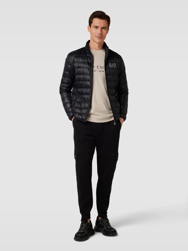 

Стеганая куртка на молнии EA7 Emporio Armani, черный