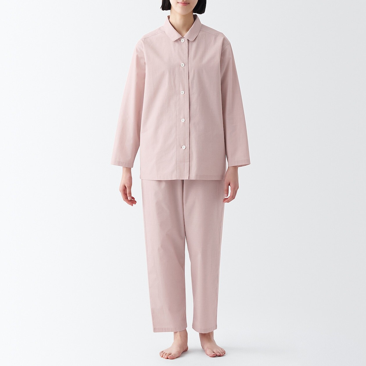 

Хлопковая пижама с длинными рукавами MUJI, розовый