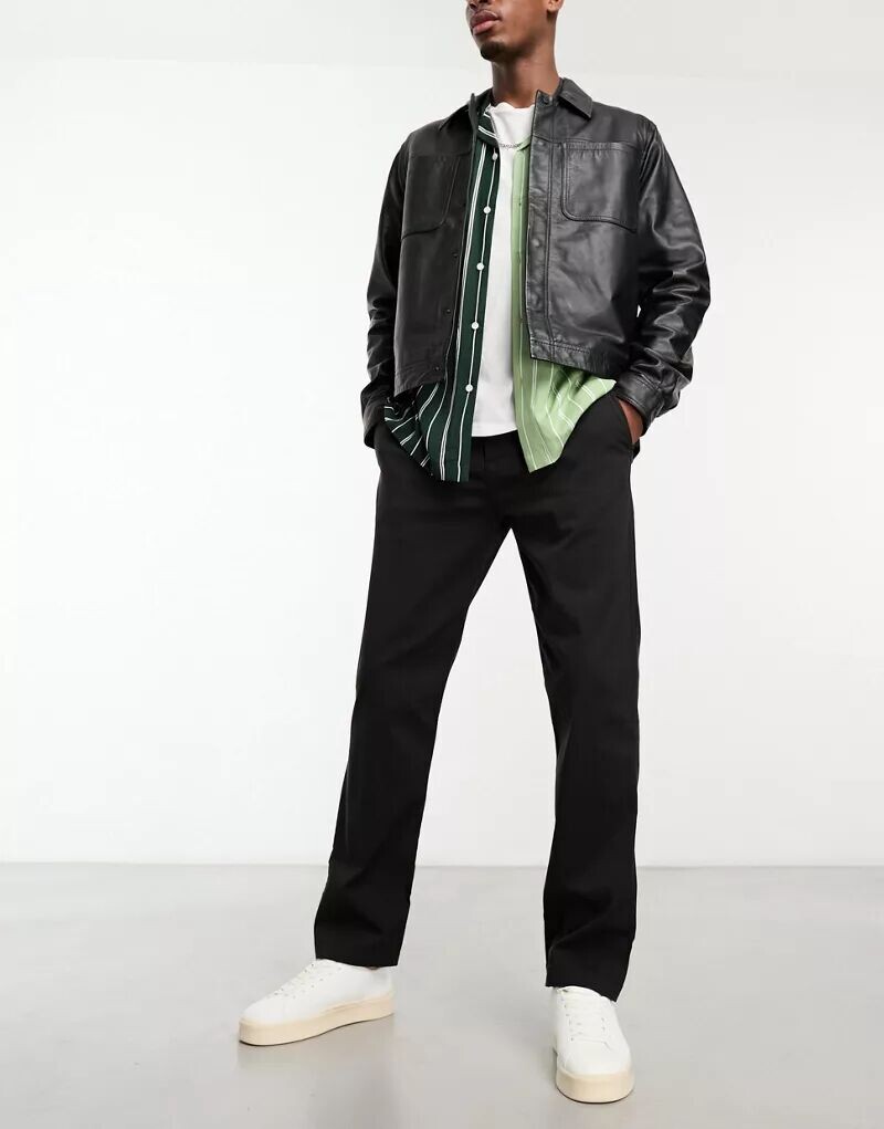 

Черные чиносы узкого кроя Hollister
