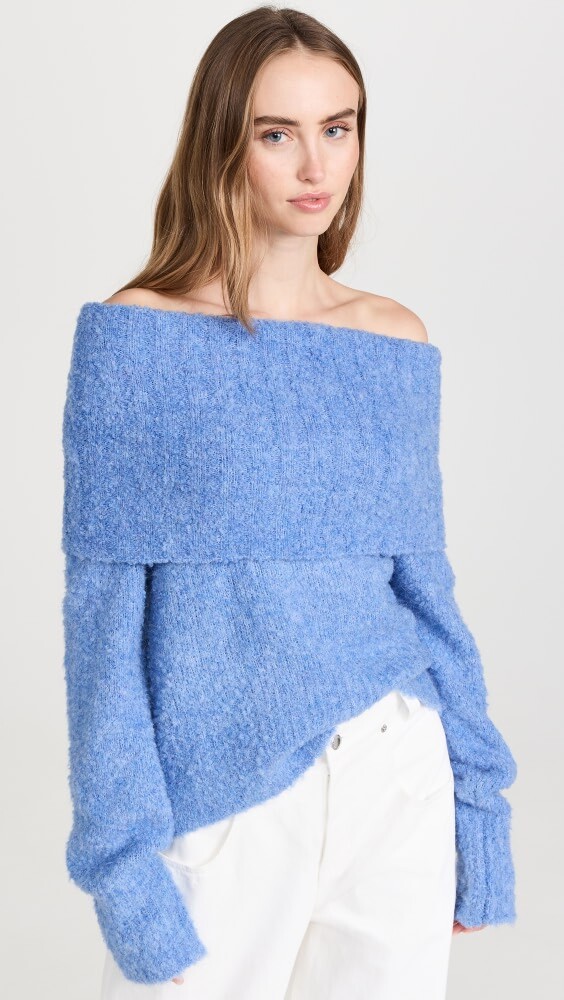 

Свитер Moon River Off Shoulder Top, синий