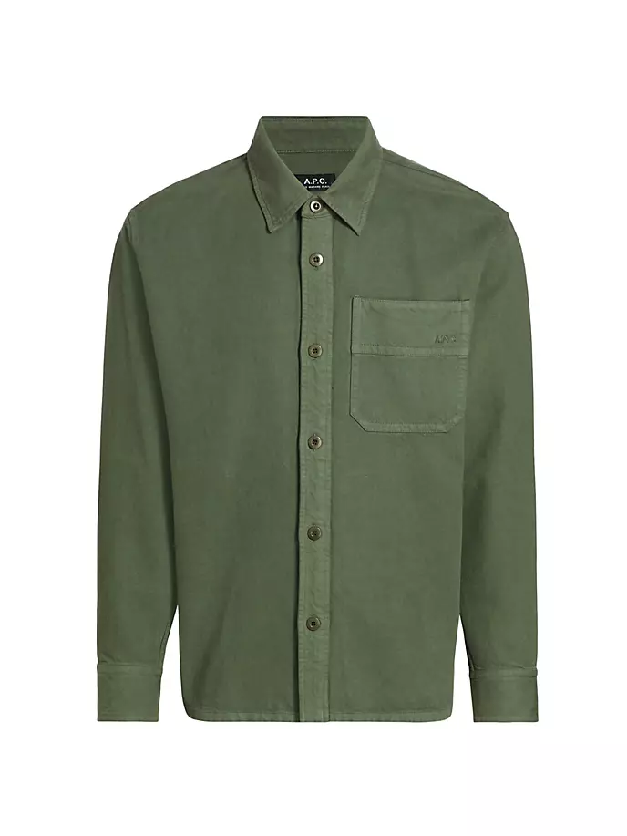 

Джинсовая рубашка на пуговицах спереди A.P.C., цвет forest green