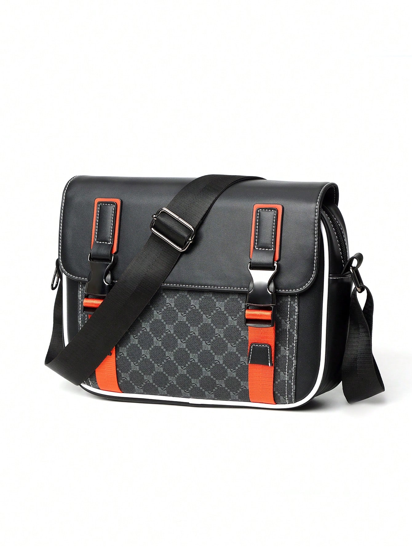 Мужская модная сумка-мессенджер с откидной крышкой, черный цена и фото
