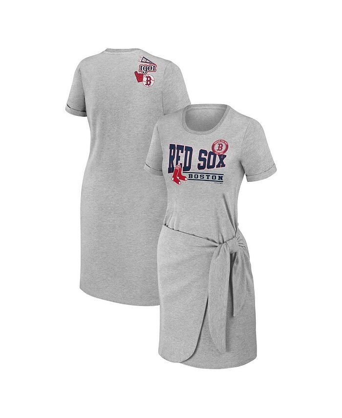 

Женское платье-футболка с узлом Heather Grey Boston Red Sox WEAR by Erin Andrews, серый