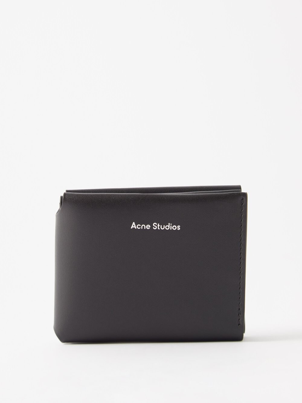 

Складной кожаный кошелек с логотипом Acne Studios, черный