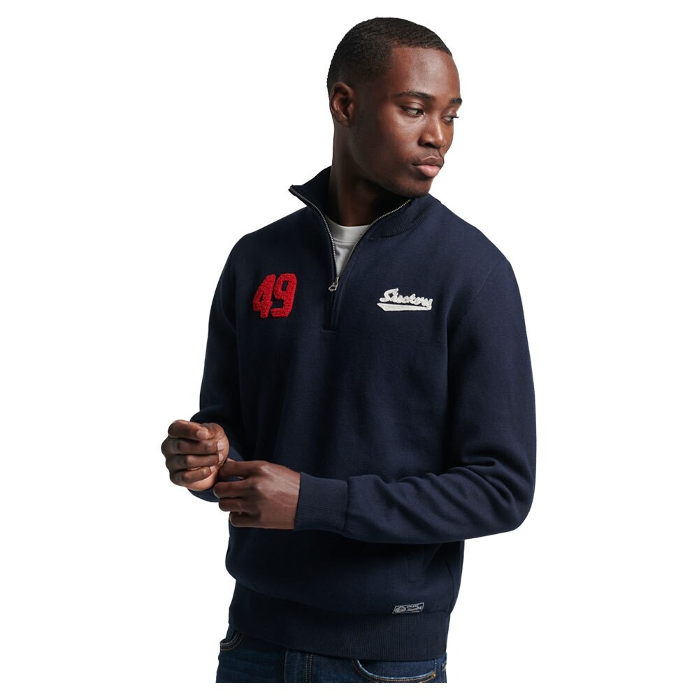

Свитер Superdry Vintage Varsity Henley, синий