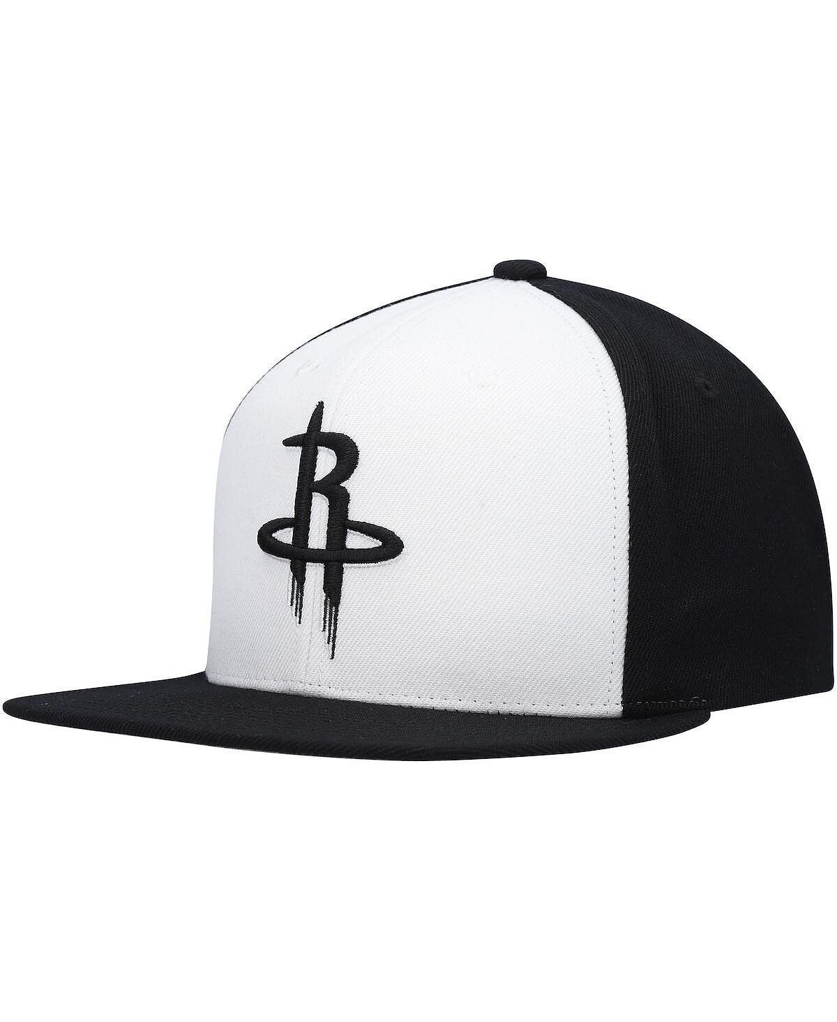

Мужская бело-черная кепка Houston Rockets Snapback с передней стойкой Mitchell & Ness