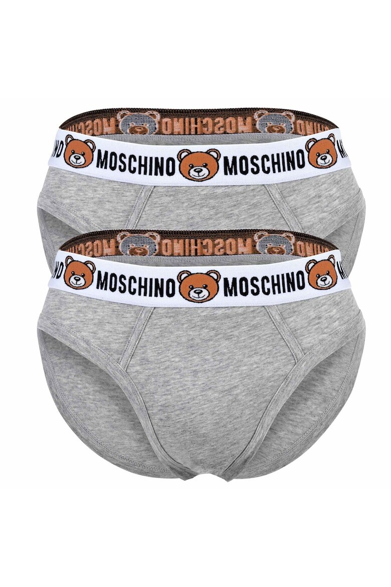

Хлопковые трусы с логотипом, 2 пары Moschino Underwear, серый