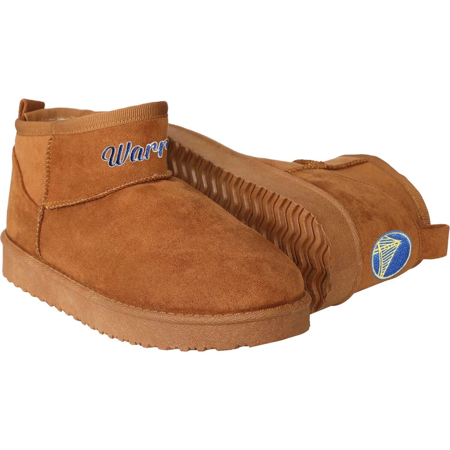 

Женские коричневые ботинки Golden State Warriors Team FOCO с логотипом Fuzzy Fan Boots