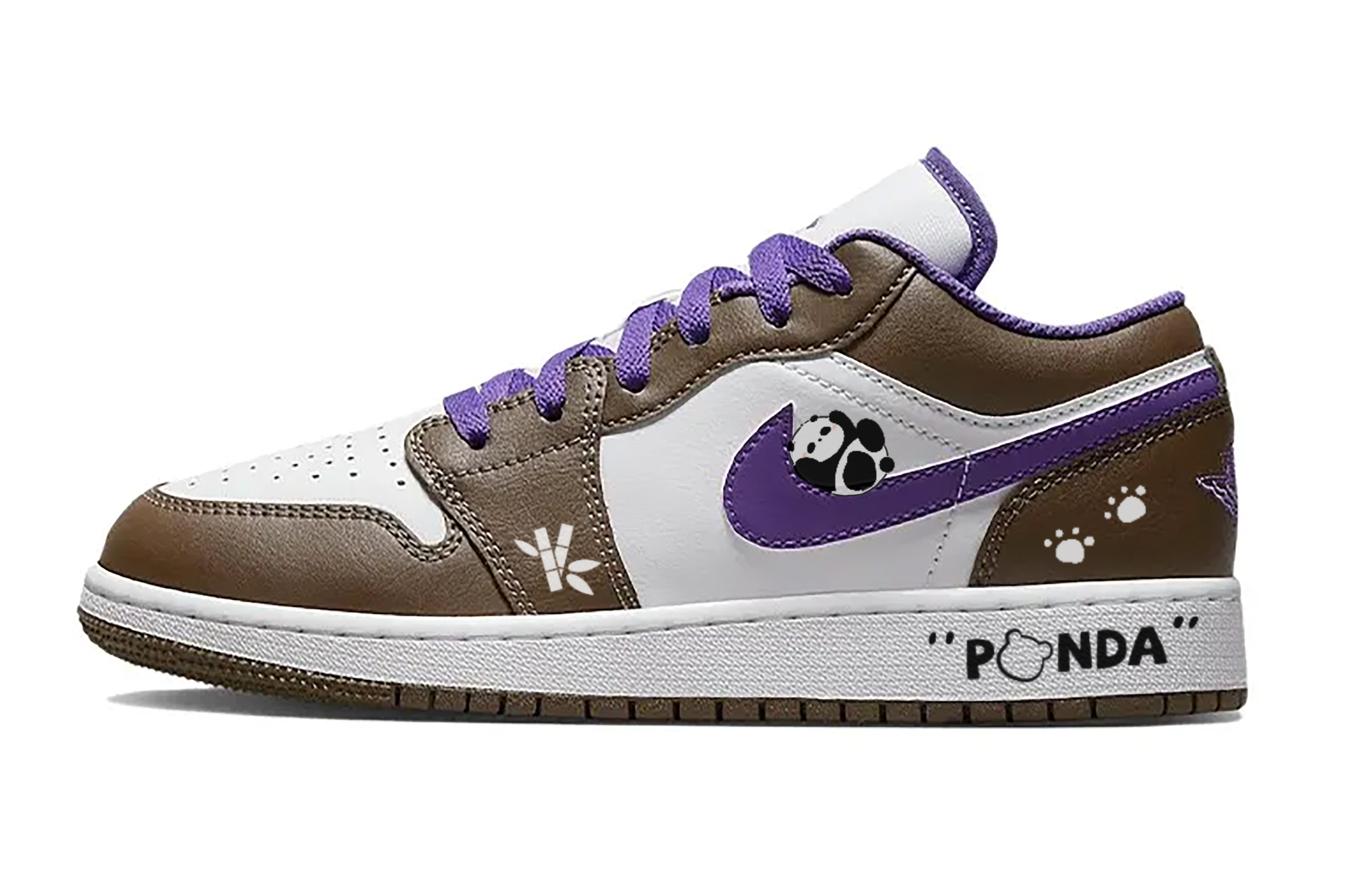 

Кроссовки Air Jordan 1 Vintage Basketball Shoes Women's Low-top Brown/purple/white, фиолетовый