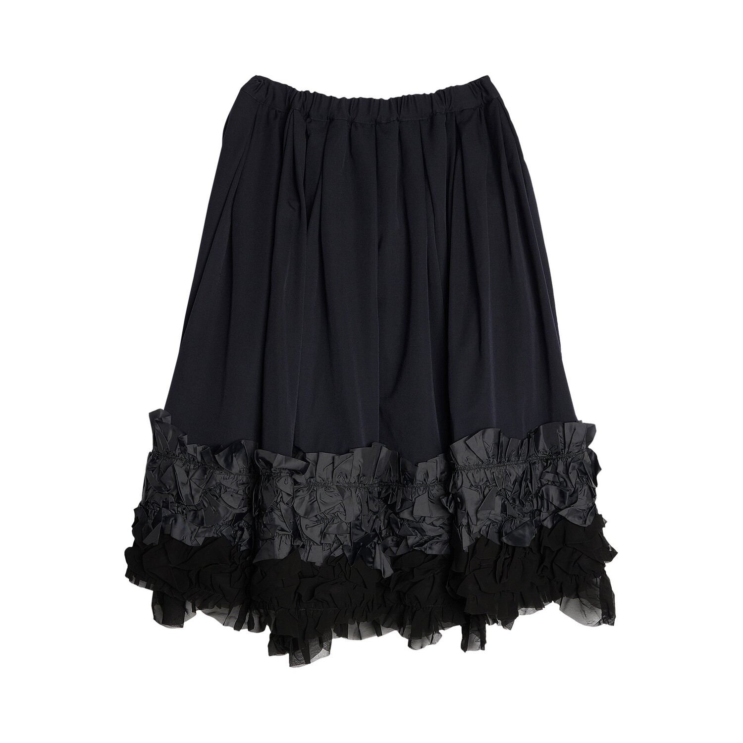 

Юбка Comme des Garçons из шерстяного габардина и кружева, темно-синий/черный