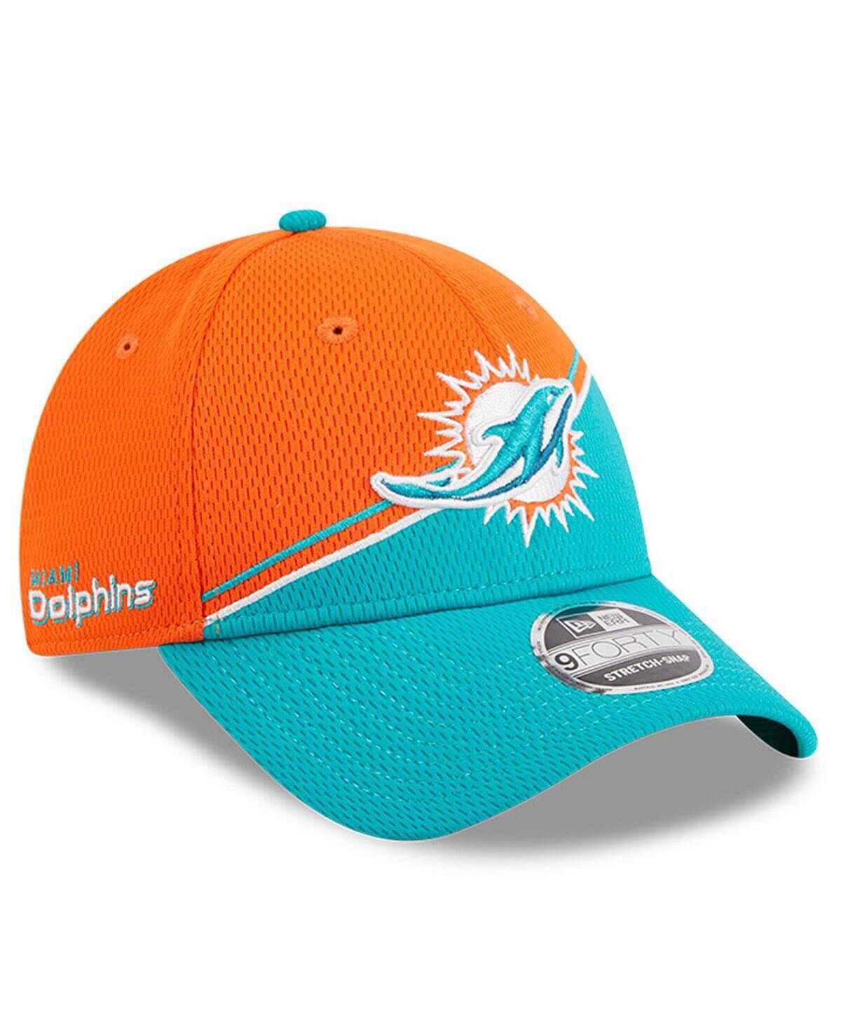 

Мужская оранжевая, водная регулируемая кепка Miami Dolphins 2023 Sideline 9FORTY New Era