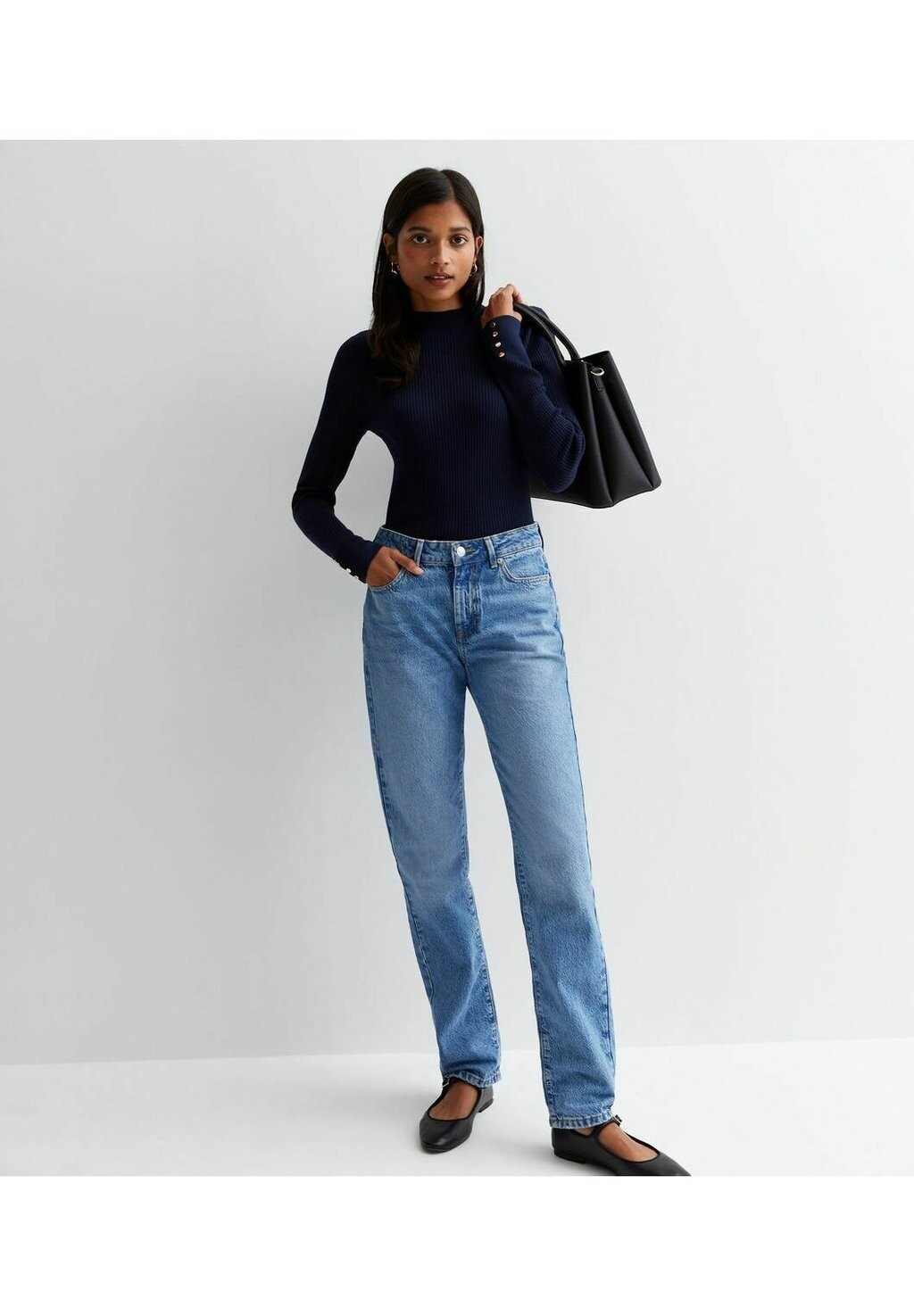

Свитер Ribbed Knit Button Cuff New Look, цвет navy