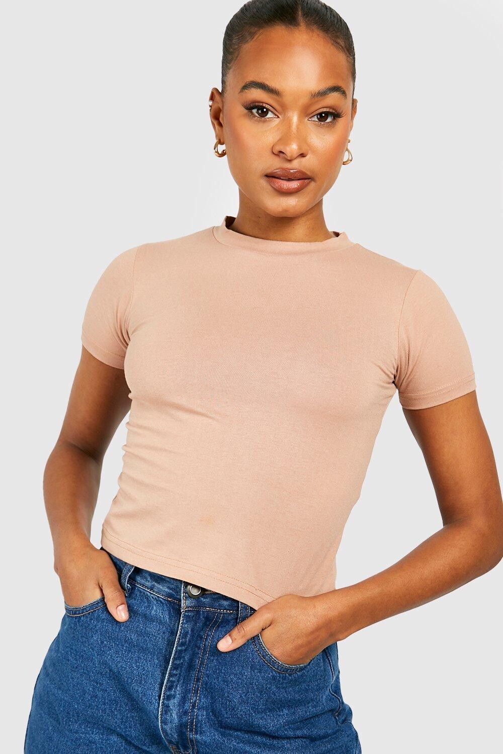 

Футболка с коротким рукавом tall contour Boohoo, серо-коричневый