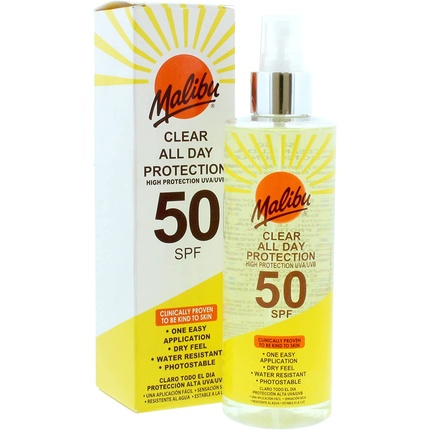 

Malibu Солнцезащитный спрей Sun Spf 50 Clear Sunscreen High Protection Dry Feel Water Resistant 250 мл