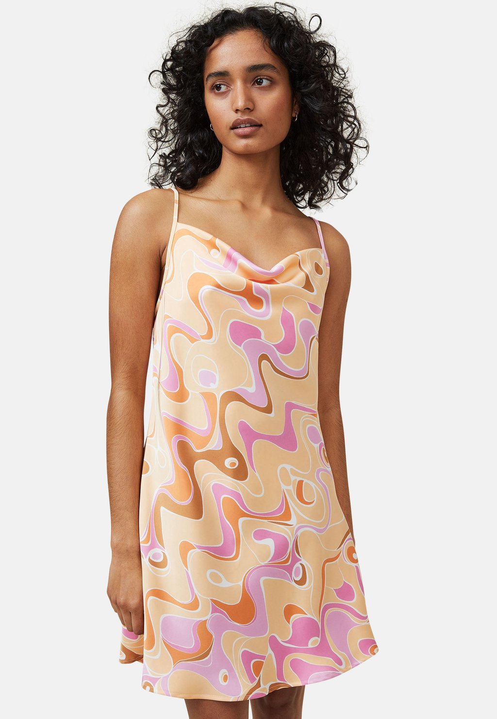 Платье летнее Amalfi Cowl Mini Cotton On, цвет walker wave spring peach