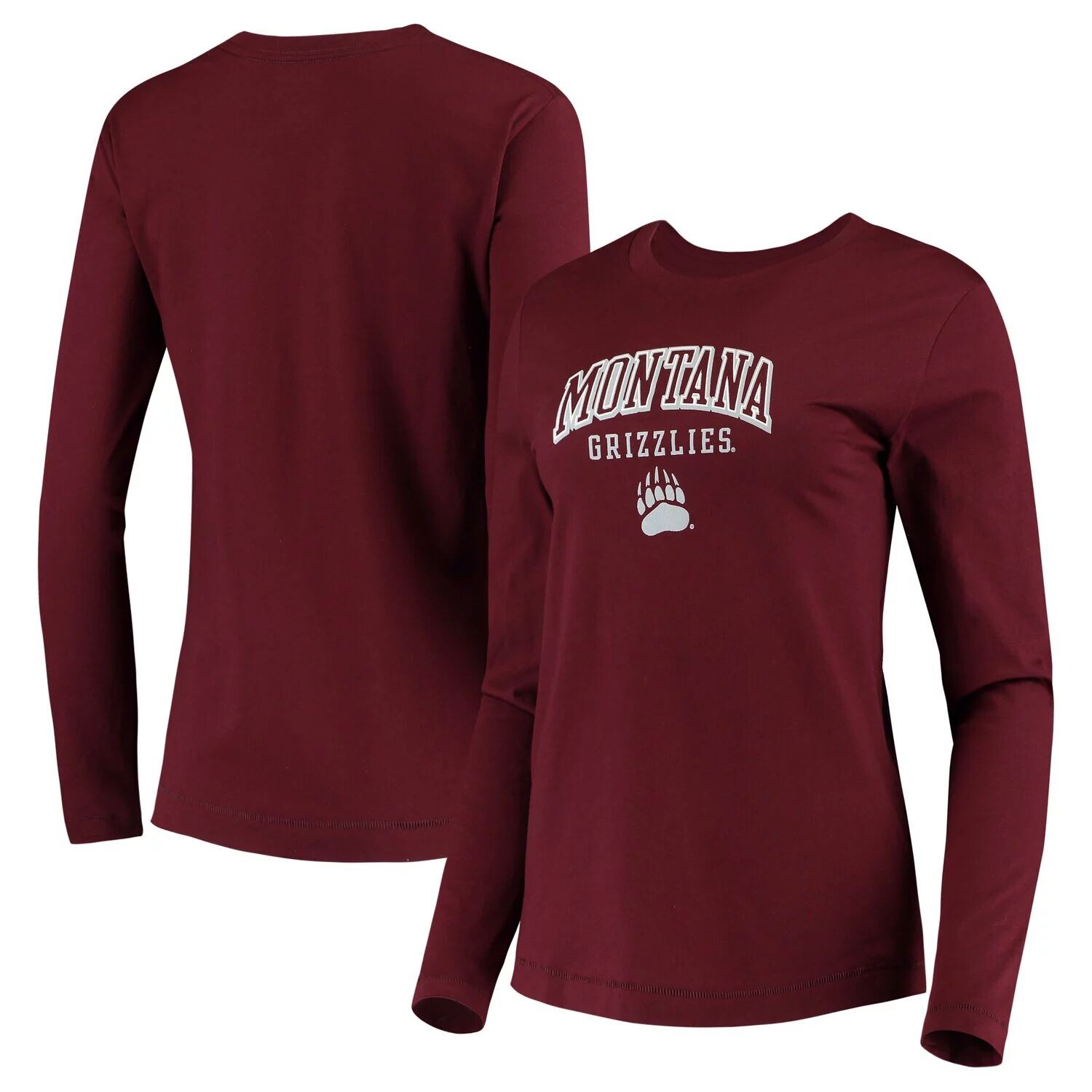 

Женская футболка с длинным рукавом и логотипом Champion Maroon Montana Grizzlies University Arch Champion
