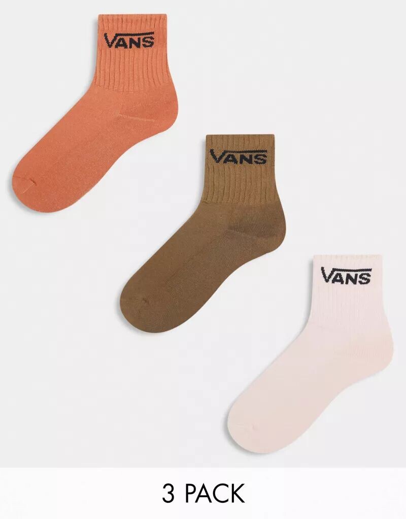 

Набор из трех классических носков Vans Classic оранжевого/коричневого/розового цвета